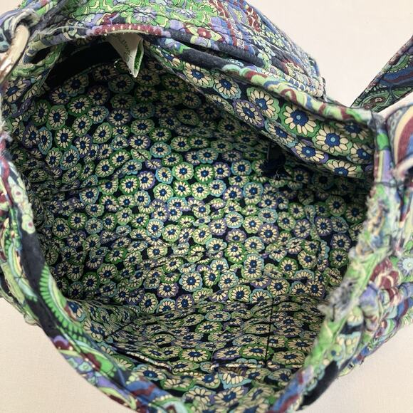 Vera Bradley Saddle Up Blue Green Rhapsody Hobo Purse Handbag Pockets RETIRED - Picture 11 of 16